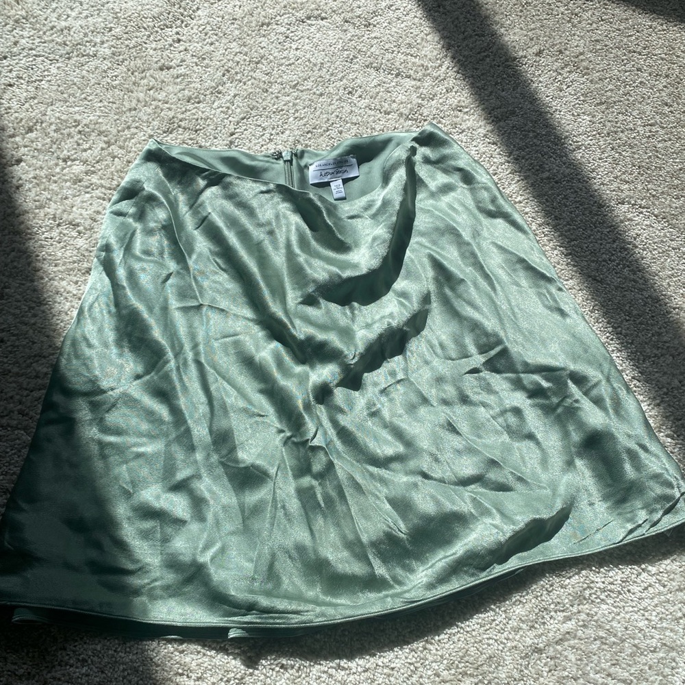 & Other stories green silk skirt size 6